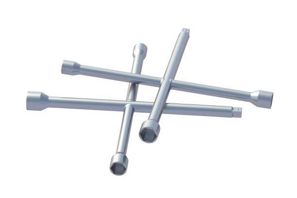 两个十字轮扳手孤立在白色背景。汽车工具。三维渲染图片下载