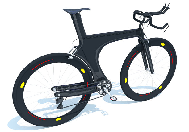 自行车3D渲染自行车在白色背景图片下载