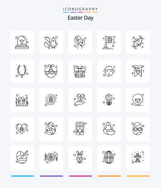 创意复活节25轮廓图标包如图片下载