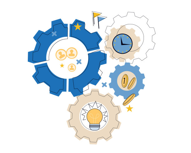 机构齿轮的业务解决方案，有效的工作和业务战略。图片下载