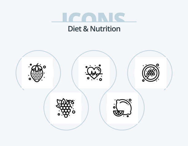 饮食和营养线图标包5图标设计图片下载