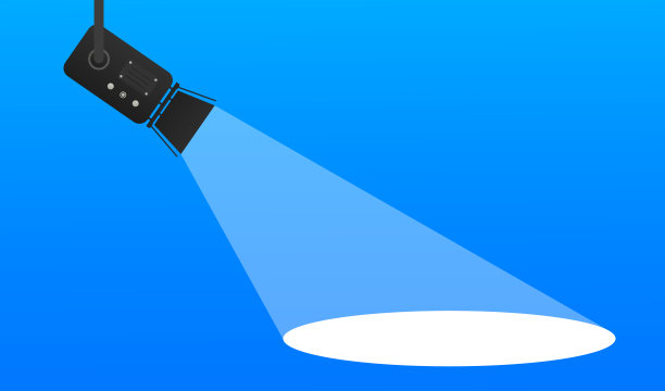 旗帜蓝色聚光灯背景。电影背景。电影节模板横幅，传单，海报或门票。旧的电影放映机，有放文字的地方。电影的概念。矢量图图片下载