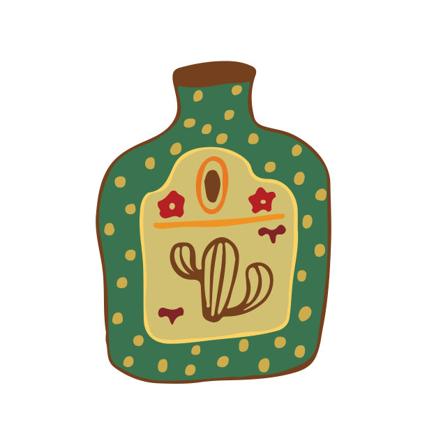 墨西哥饮料。手绘龙舌兰孤立在白色。剪纸艺术。矢量图图片下载