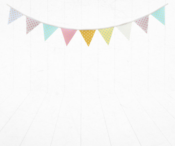 白底木纹彩旗图片下载