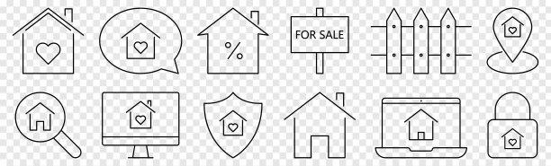 房地产线图标设置图片下载