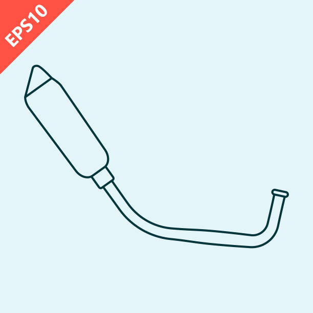 排气管设计矢量平面隔离插图图片下载