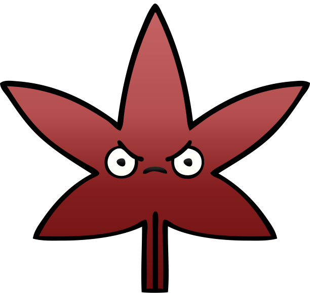 渐变阴影卡通的秋天的叶子图片下载