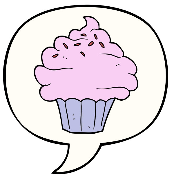 带有语音泡泡的卡通小蛋糕图片下载