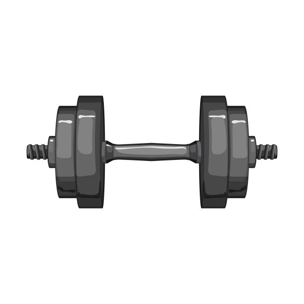 设备哑铃卡通矢量插图图片下载
