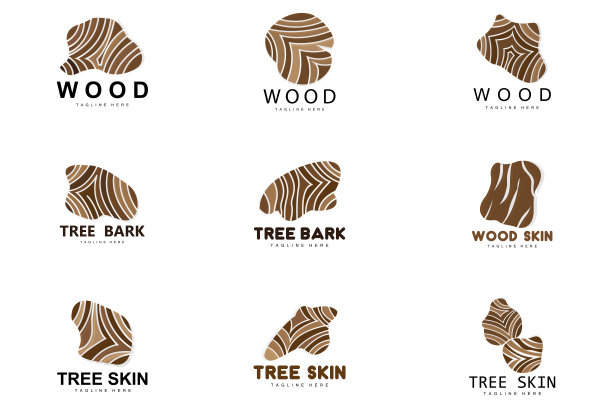 木质层标志树皮结构设计森林模板矢量图片下载