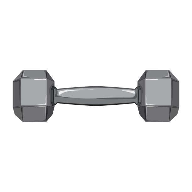 肌肉哑铃卡通矢量插图图片下载