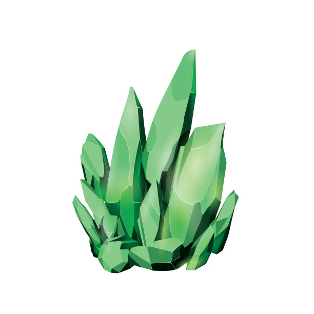 水晶宝石游戏资产收集，卡通魔法宝石和天然矿物，矢量插图图片下载