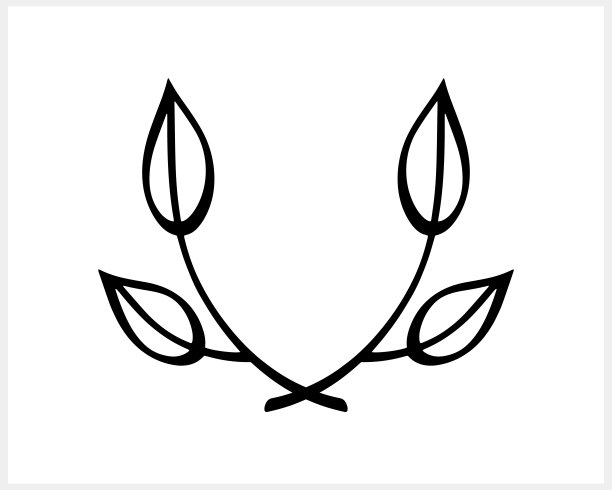 花环图标隔离。Eco剪纸艺术。带叶的树枝。架,边境。矢量股票插图。每股收益10图片下载