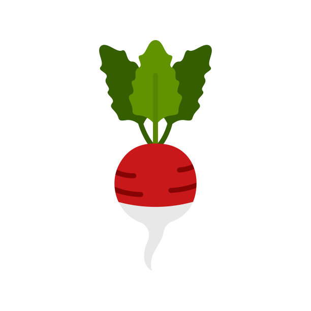 红萝卜图标与绿叶。菜园里的蔬菜。图片下载