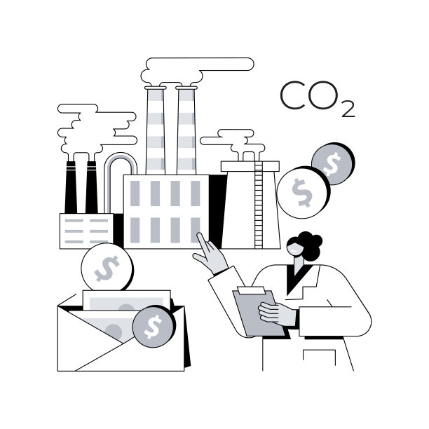 碳税信用抽象概念矢量说明。图片下载