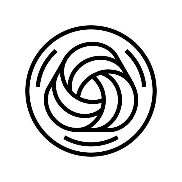 羊毛织物布线图标矢量插图图片下载