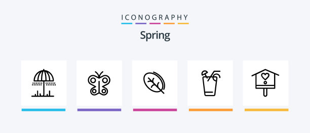 春季线5图标包包括植物自然图片下载