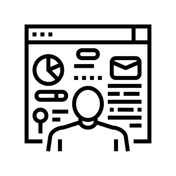 内容审核电子邮件营销线性图标矢量图图片下载