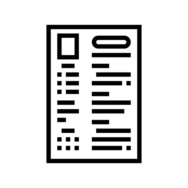 简历纸质文件线条图标矢量素材图片下载