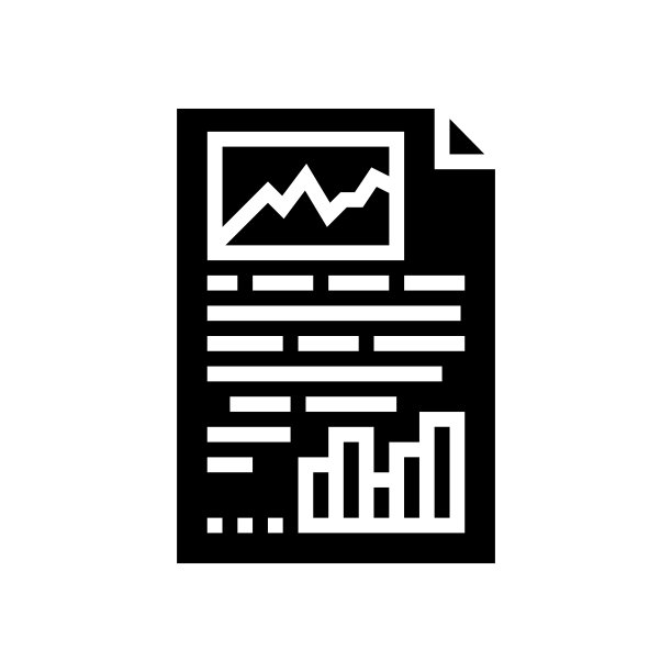 报告文档纸张字形图标矢量插图图片下载