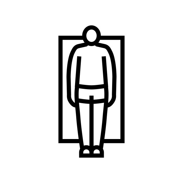 矩形男性身体类型线图标矢量插图图片下载