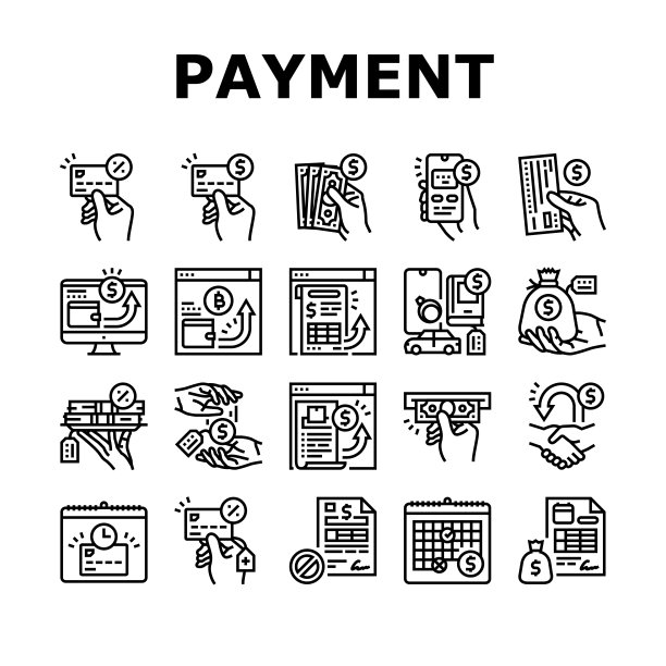 银行金融支付图标矢量图图片下载