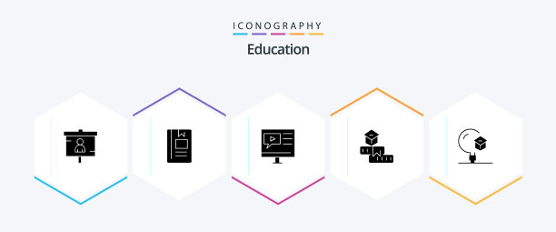 教育25字形图标包包括学习图片下载
