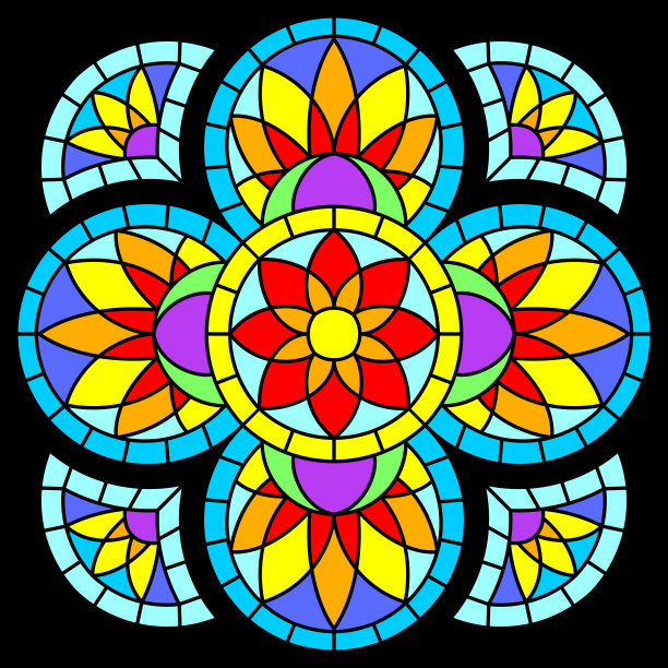 哥特式的彩色玻璃窗。中世纪马赛克瓷砖纹理。图片下载