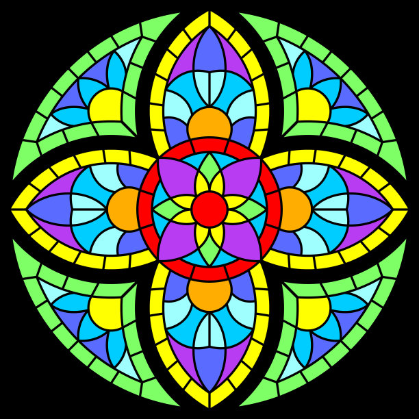 哥特式的彩色玻璃窗。中世纪马赛克瓷砖纹理。图片下载