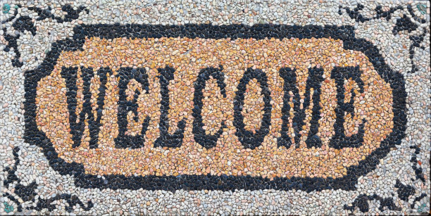 入口门鹅卵石镶嵌欢迎标志图片下载