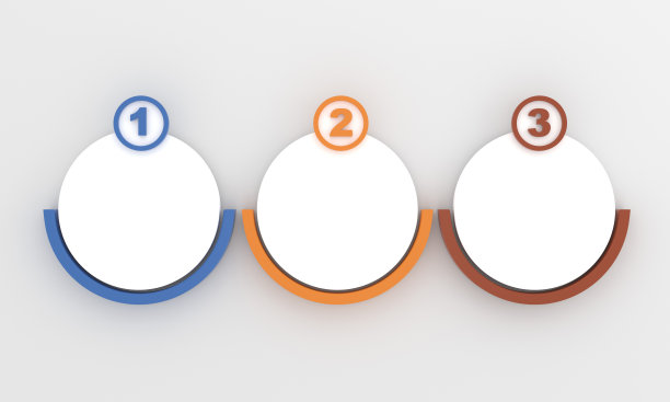 带有图标和3个选项或步骤的信息图表模板。商务圈模板，用于流程图，演示文稿，工作流布局，图片下载