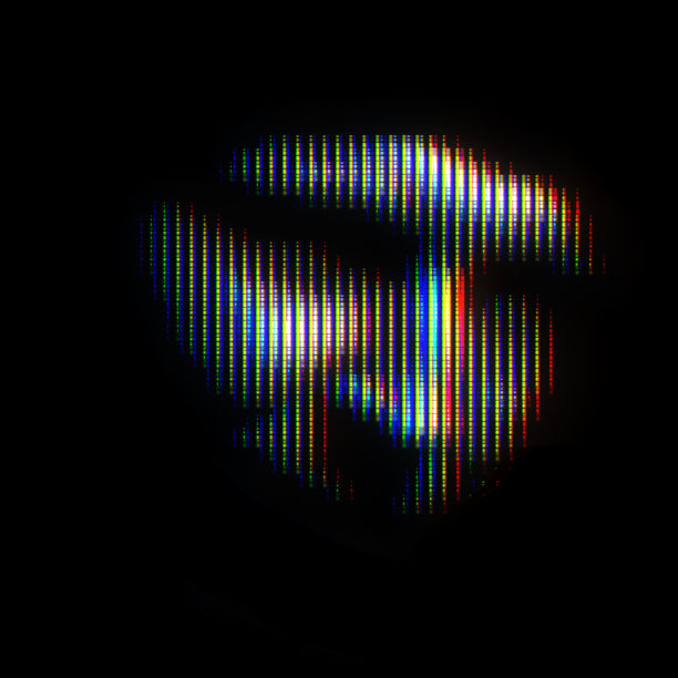 摘要人脸剪影插图在半色调电视屏幕像素图案图片下载