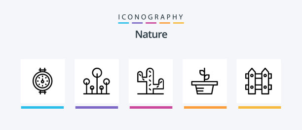 自然线5图标包包括乔木公园农场图片下载