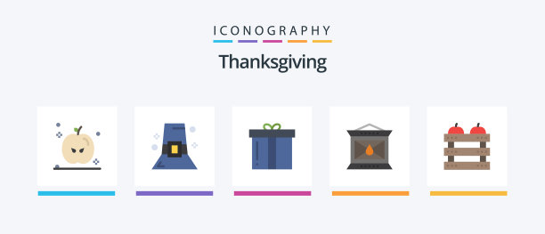 感恩节平5图标包包括板条箱图片下载
