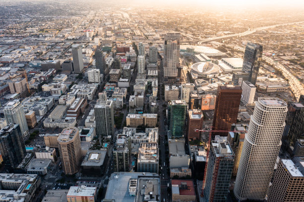 加利福尼亚州洛杉矶的无人机航拍图像图片下载