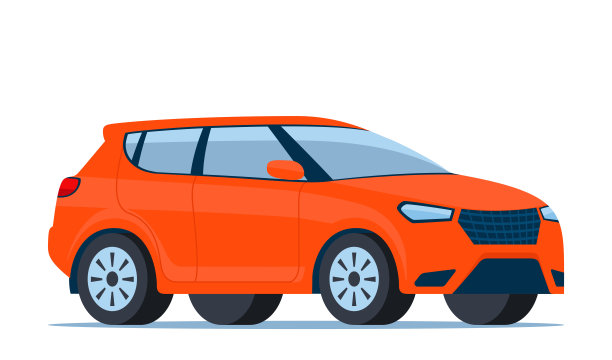 红色现代Suv轿车，侧视图。矢量插图。图片下载