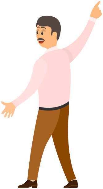 时髦的男人，首领，商人，穿着休闲，站在高度，指着手某处图片下载