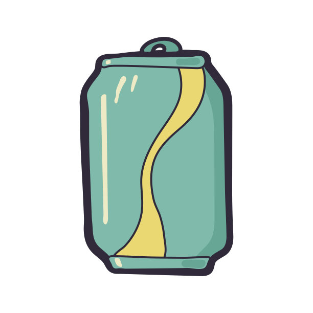 色彩鲜艳的苏打水罐在灯光背景。特写视图。剪纸艺术。矢量图图片下载