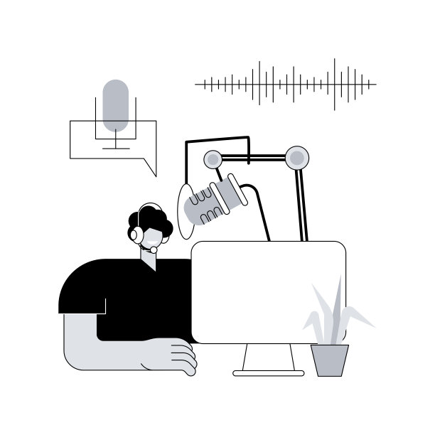 语音服务抽象概念矢量说明。图片下载