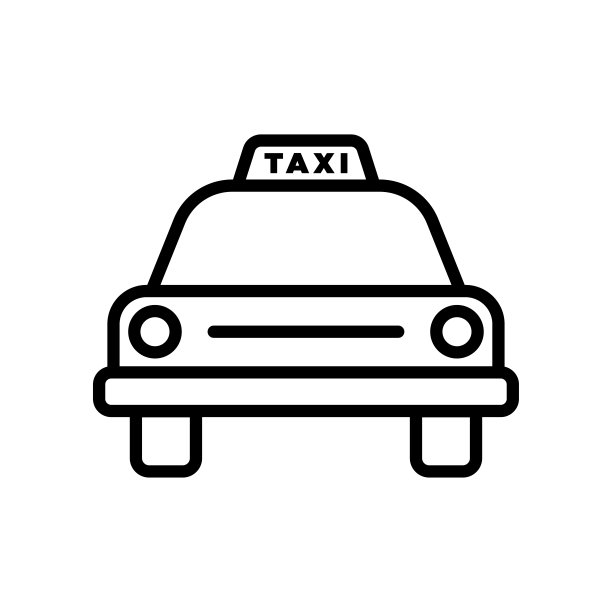 出租车图标矢量设计模板在白色背景图片下载