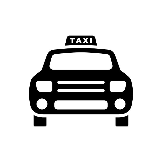 出租车图标矢量设计模板在白色背景图片下载