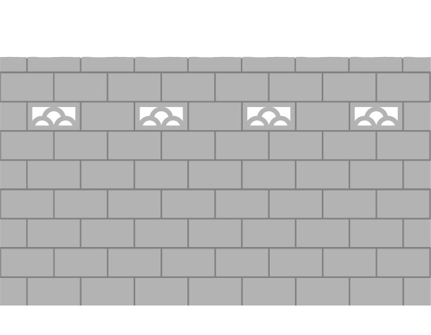 日本砌块墙插图材料图片下载