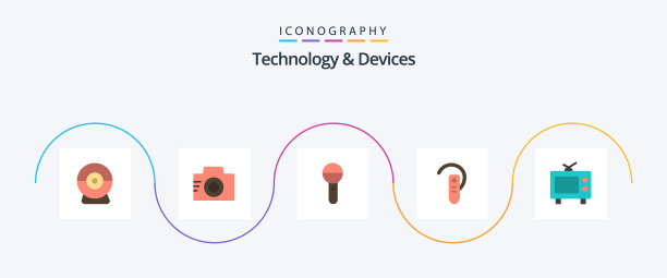 设备平面5图标包，包括电视耳机图片下载