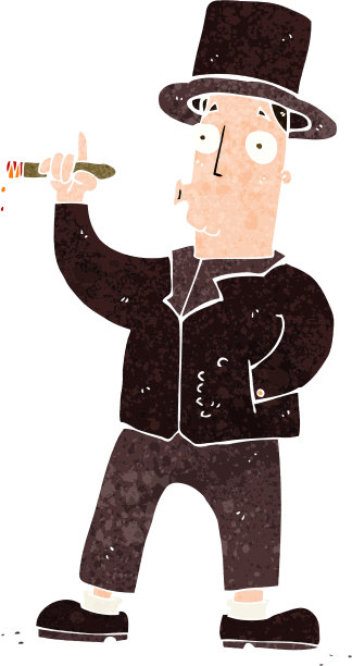卡通吸烟绅士图片下载