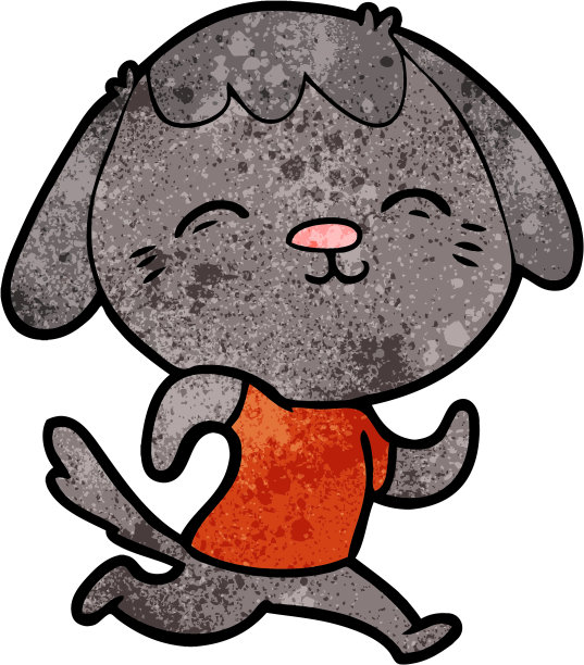 快乐的卡通狗在奔跑图片下载