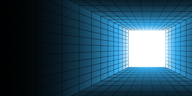 未来的广场隧道线框背景图片下载