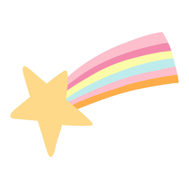 手绘坠落的星星在平面风格。矢量插图的卡通明星，可爱的孩子托儿所图标图片下载