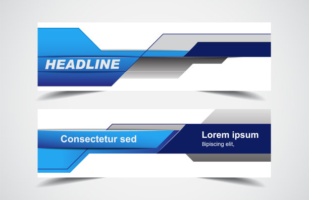 设置网络横幅的社交媒体，移动应用程序，销售横幅模板，矢量插图。图片下载
