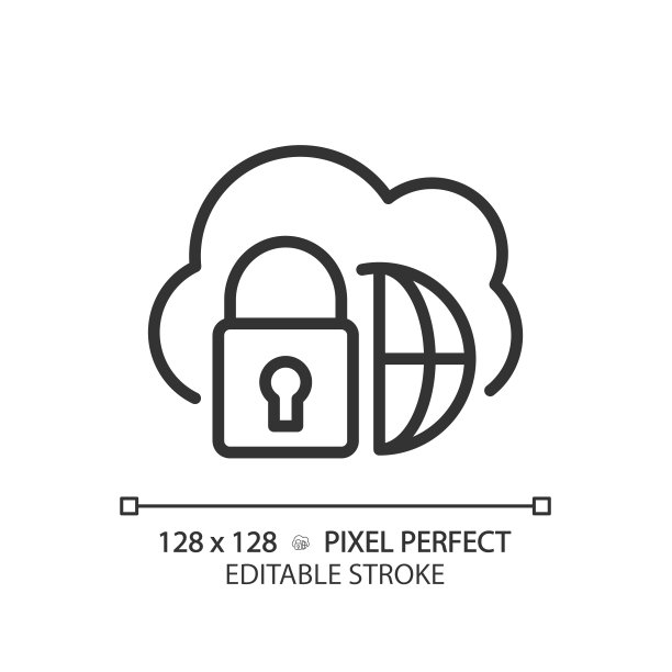 混合云像素完美线性图标图片下载