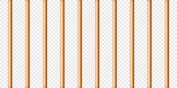 写实的木格子，乡村的尖桩栅栏。农场或村庄房屋边界，花园围木板。精细的木制囚笼。犯罪背景模型。创意矢量插图图片下载